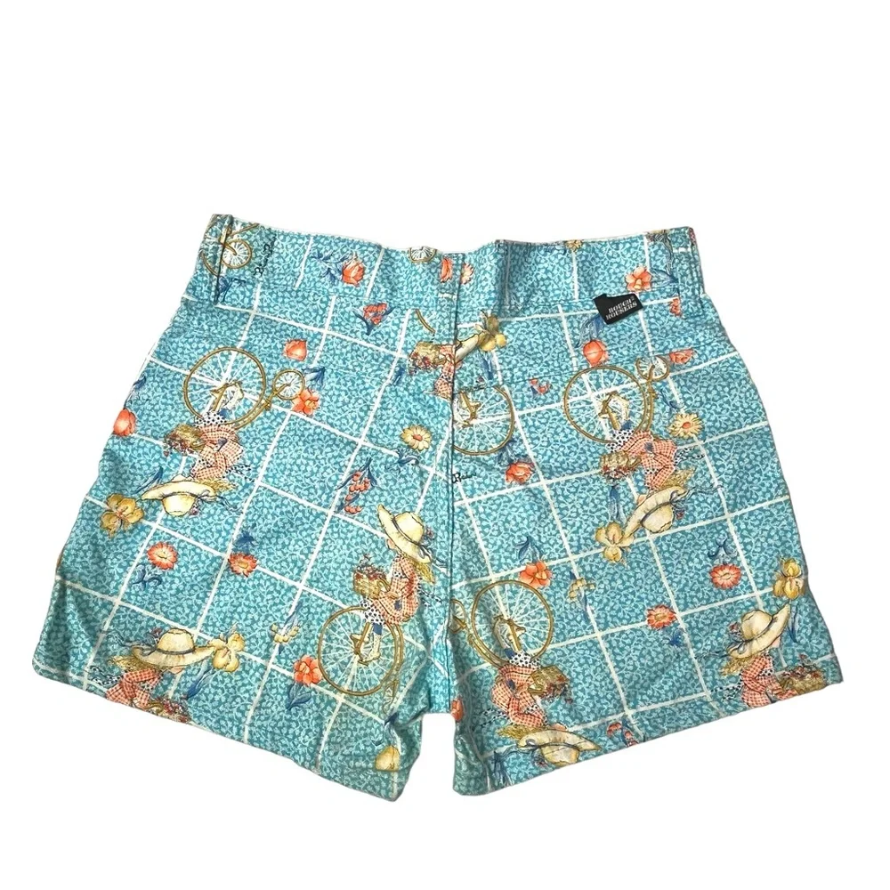 Vintage 70’s High Rise Shorts Hollie Hobbie Style Bicycle Print XS